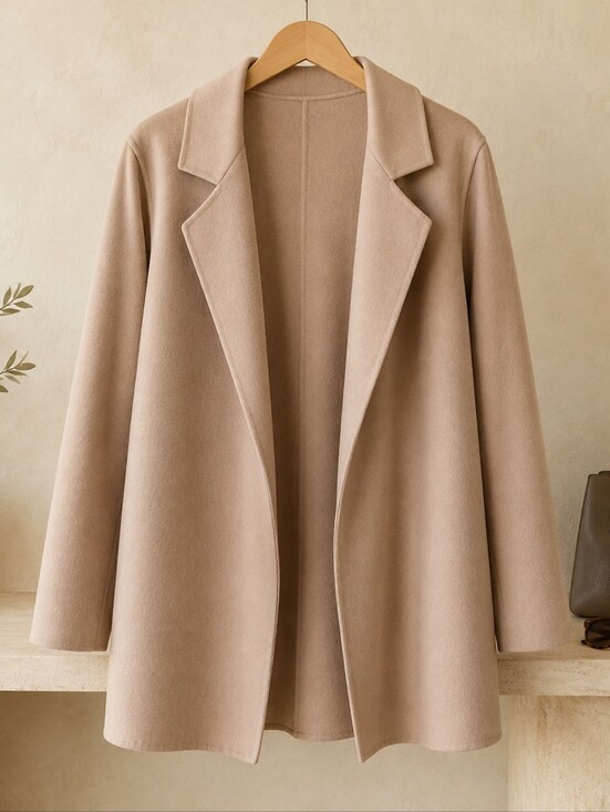 Babaton Jackets & Blazers - Babaton Aritzia Beige Blush Drape Coat Open Front Jacket L
